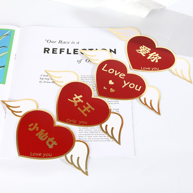 Han Style Angel Card Flower Bouquet Gift Blessing Cards Heart-shaped Card Fresh brief Hot Gold Card Flowers Packaging