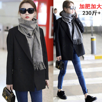 Ladies special size thick twine suit autumn and winter 2020 new fat mm professional woolen woolen suit short coat slim