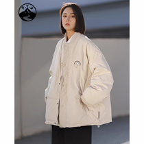 Thin down jacket for women 2023 new winter coat small white duck down warm loose versatile casual cotton coat