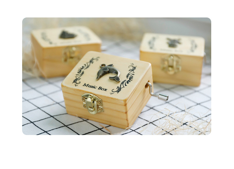 Gỗ tay music box đồ chơi nhỏ cô gái món quà bầu trời thành phố hộp nhạc trẻ em câu đố giáo dục sớm nhạc cụ