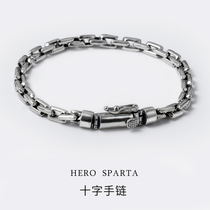 Designer 925 silver bracelet mens fashion personality simple European and American jewelry ins wind niche design Birthday gift