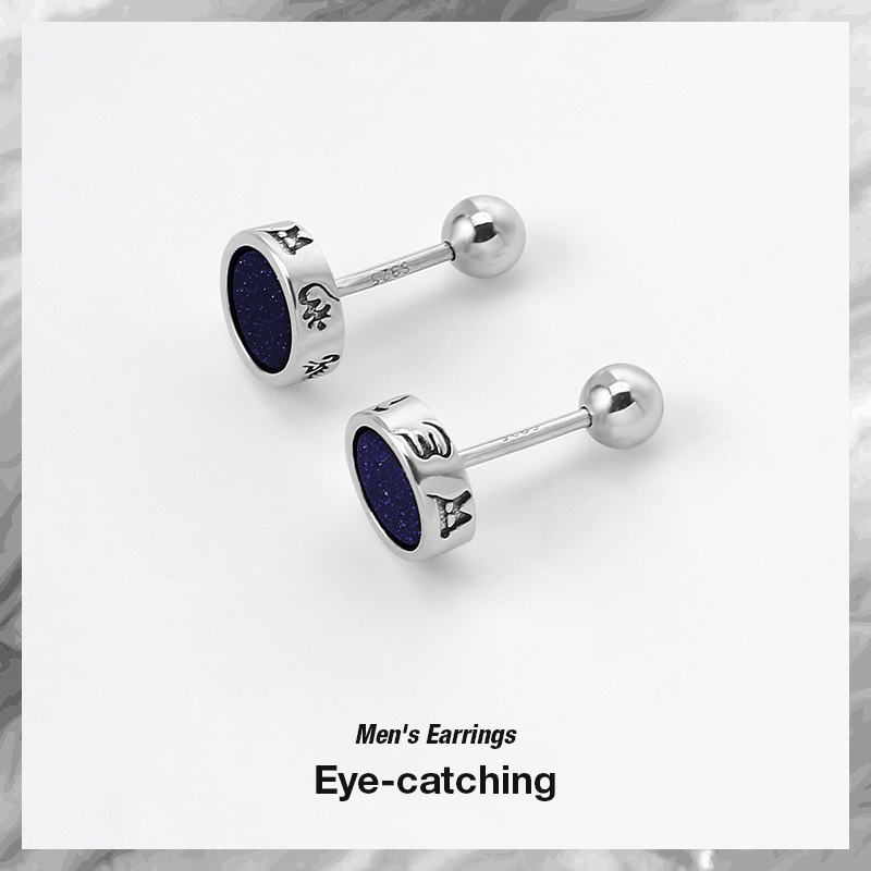 In 2023, the new silver earnail male trend personality female European and American earrings with earbuds alone sleep without picking
