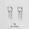 925 silver earrings Male personality earrings female simple trendy men square brand earrings niche design hip hop no ear pierced ear clip