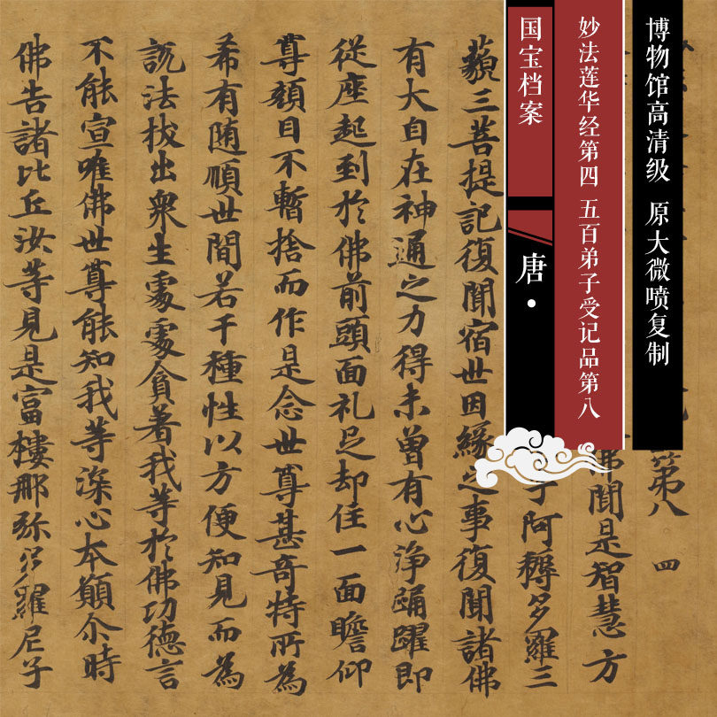 The Tang Miao Law Lianhua Jing's 4th 500 Disciples 8th HD Calligraphy And Calligraphy Replica SFT614