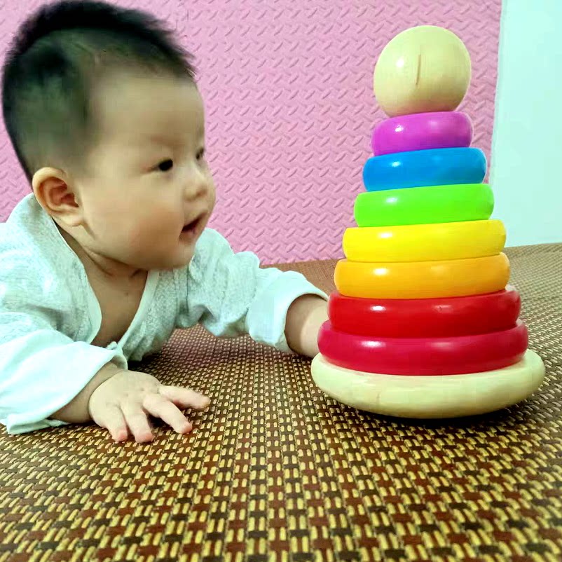Boby toy tower type stacking music lovevery flat tower ring tumbler early education children's educational stacking music