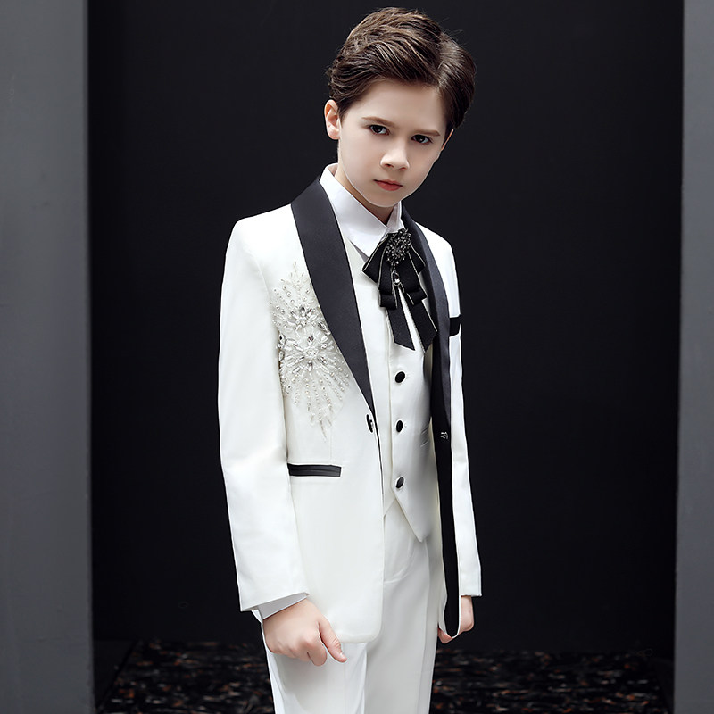 Children's suit suit three-piece boy suit handsome British style host dress model catwalk costumes