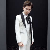 Childrens suit suit three-piece boy suit handsome English style host dress model catwalk