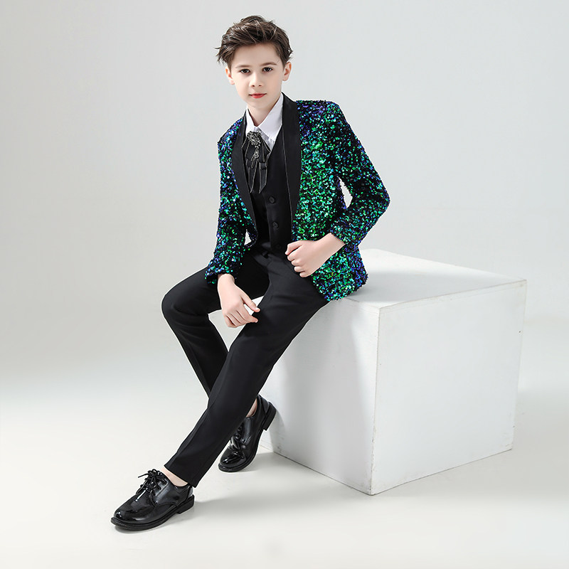 Children's small suits suit handsome boy florist gown gown gown The piano plays out the host Western-style Inn Wind-Taobao