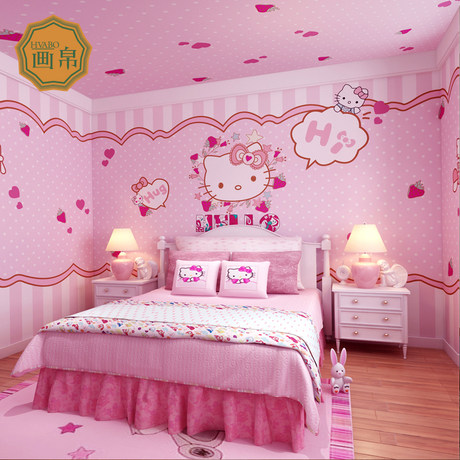 Children S Room Wallpaper Girl Bedroom Princess Pink Cartoon Cute Cat Wallpaper Whole House Custom Mural Background Wall Covering