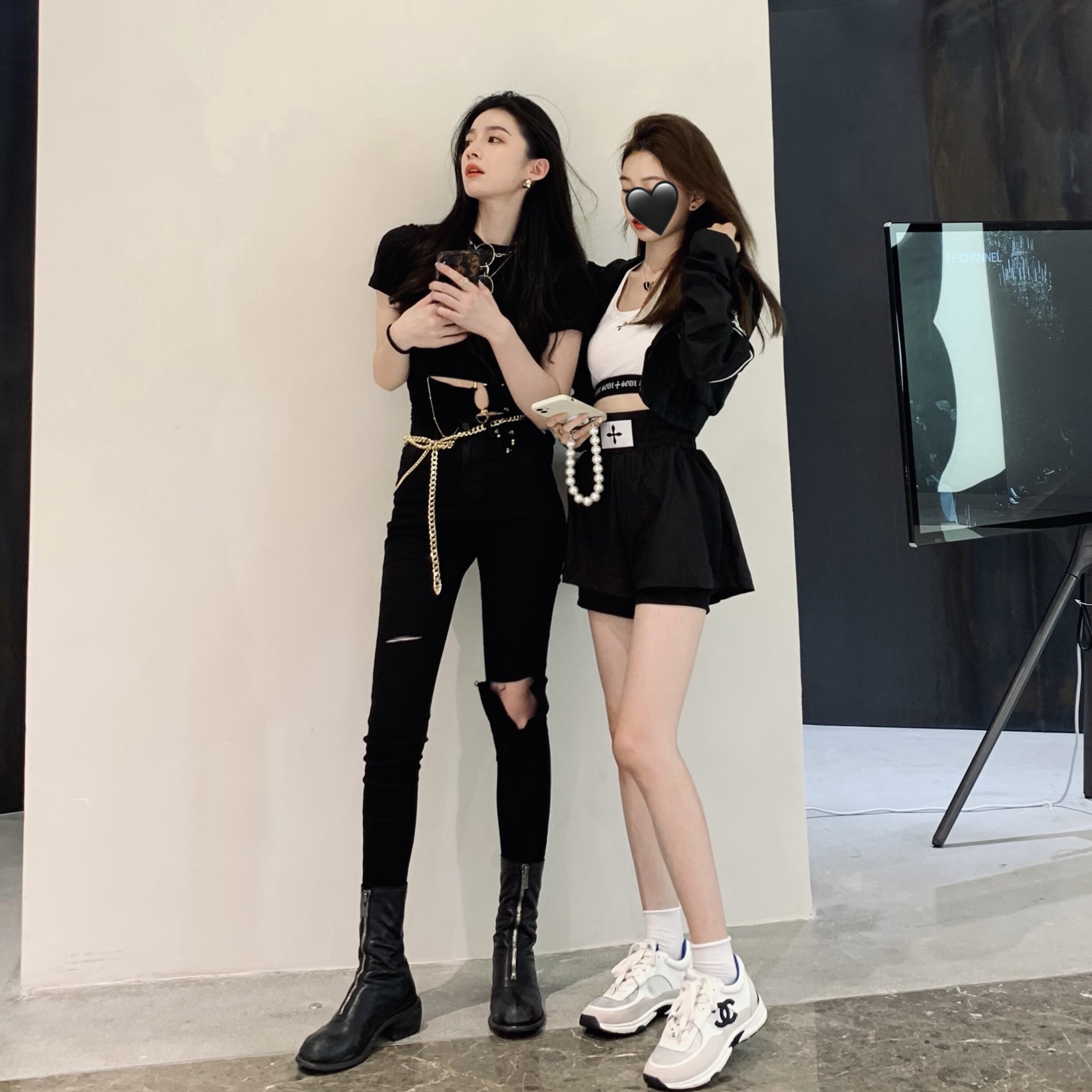 SIMONA 22 summer new drag cool black hole jeans pencil pants high waist repair and thin legs long