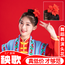 Dancing head plays the role of head flower stage performance dancing yangko square dance opening dance classical dance head flower adult woman
