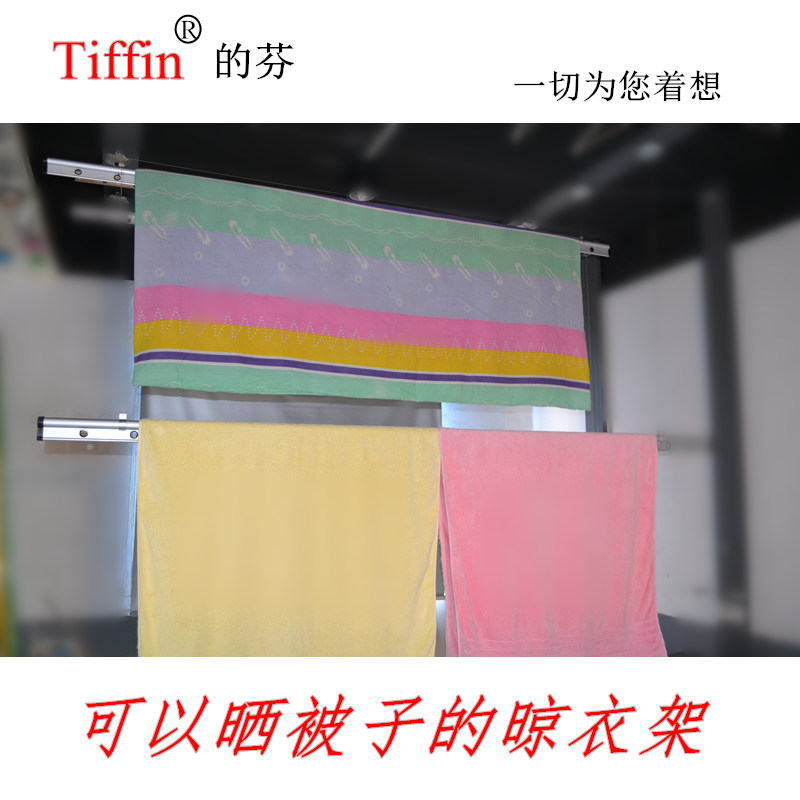 Double rod drying rack Hand lifting automatic drying rack thickened copper wheel balcony indoor thickened automatic drying rack