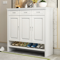 Simple modern large-capacity solid wood shoe Chinese style living room Assembly opening 23 door wooden hall cabinet