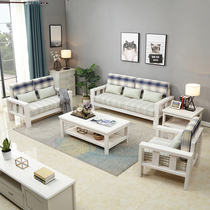 Full solid wood sofa combination white new Chinese three-person corner noble concubine pull bed storage living room furniture Oak sofa