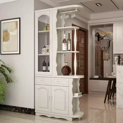 Modern simple solid wood porch cabinet partition cabinet living room entrance hall Cabinet white double-sided screen decoration cabinet shoe cabinet