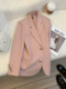 Brand nude pink suit jacket women's spring new high-end fried street temperament goddess fan net red commuter suit