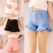 Phiên bản Hàn Quốc của quần short nữ mùa hè mới kích thước lớn lá sen căng dễ thương giảm béo eo quần thủy triều