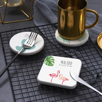 Diatom mud coaster wash table soap pad water absorbent quick-drying thermal insulation pad tea mat sink sink soap box printed non-slip mat