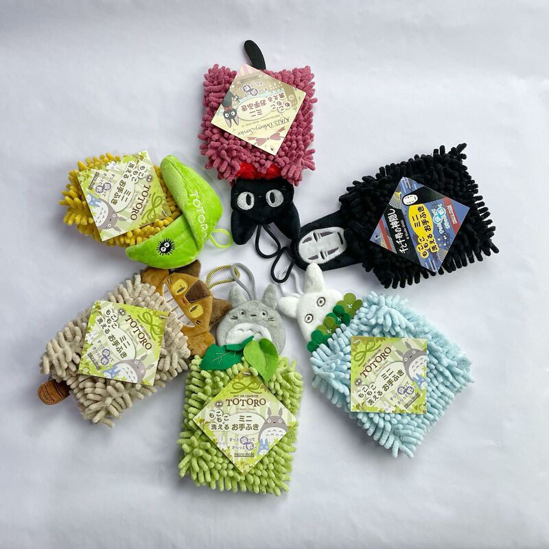 Exported to Japan for Foreign Trade - Hayao Miyazaki Series - Totoro, Jiji, Chenille 3D Embroidered Mini Hand Towel