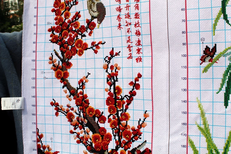 Handmade cross-stitch xong Meilan Ju hoa tre Bốn quý ông vận chuyển phòng khách bức tranh phong cảnh Zhongtang lớp - Công cụ & phụ kiện Cross-stitch