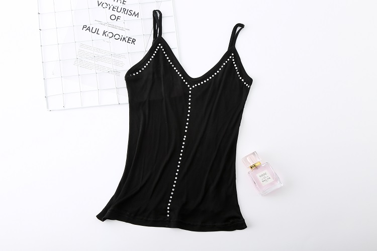 2019 lụa mới khoan nóng V-vest vest lụa lụa đáy áo treo mùa hè vest đáy - Áo vest áo cotton nam