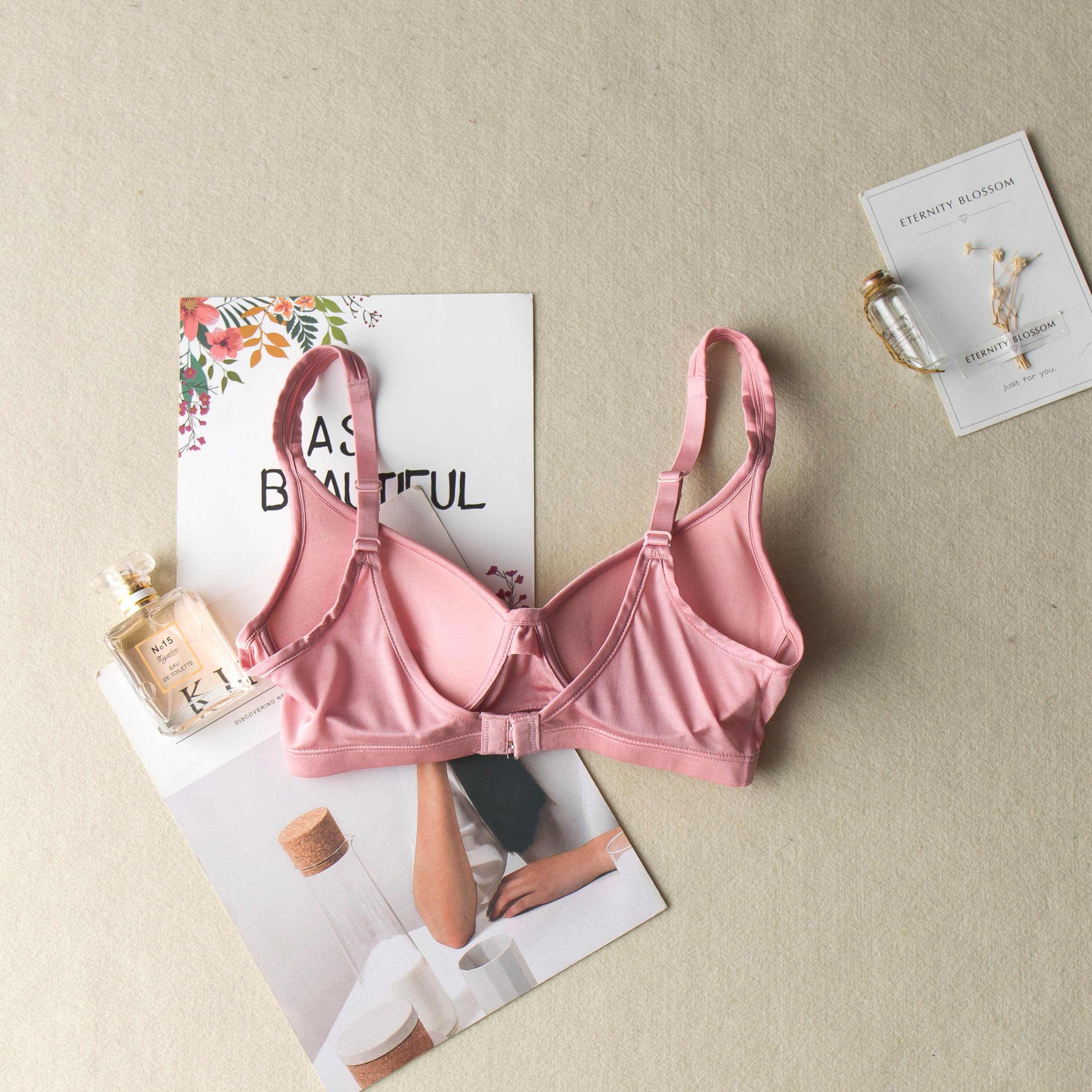 Nhật 100% lụa dệt kim lụa không có vòng thép áo ngực XL áo ngực liền mạch ngủ đồ lót thể thao áo ngực ko dây
