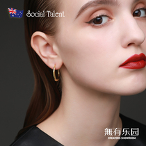 ARCHIBALD expanded round tube earrings British niche design water drop ear hook 925 silver earring ornaments Joker temperament tide