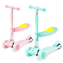 Swiss childrens scooter music sparkling can take a folding slide bike for men and women a baby can ride a three-wheeler