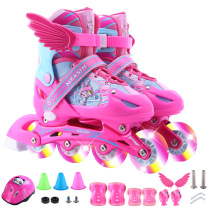 Swiss beginners nice straight row skates children adjustable boy girl flash wheel sliding shoes full set of roller skates