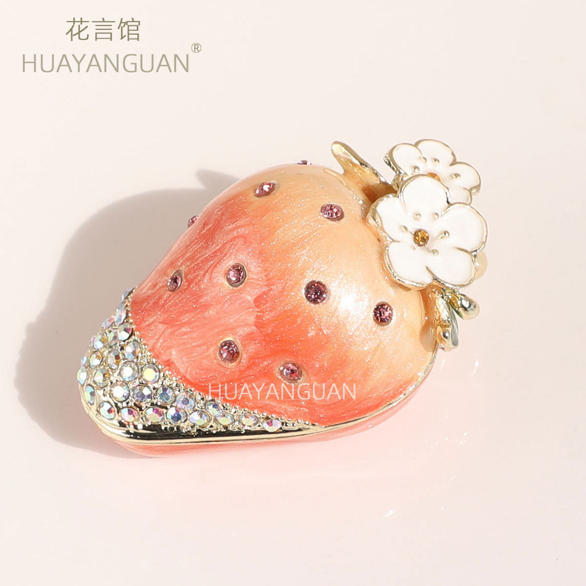 High-end enamel craft proposal jewelry strawberry ring box