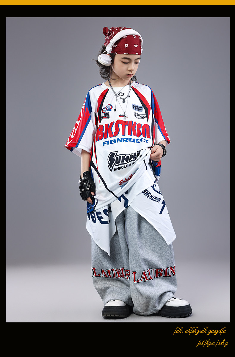儿童街舞演出服嘻哈男童表演服hiphop架子鼓女童酷帅潮秋季舞蹈服 — 6