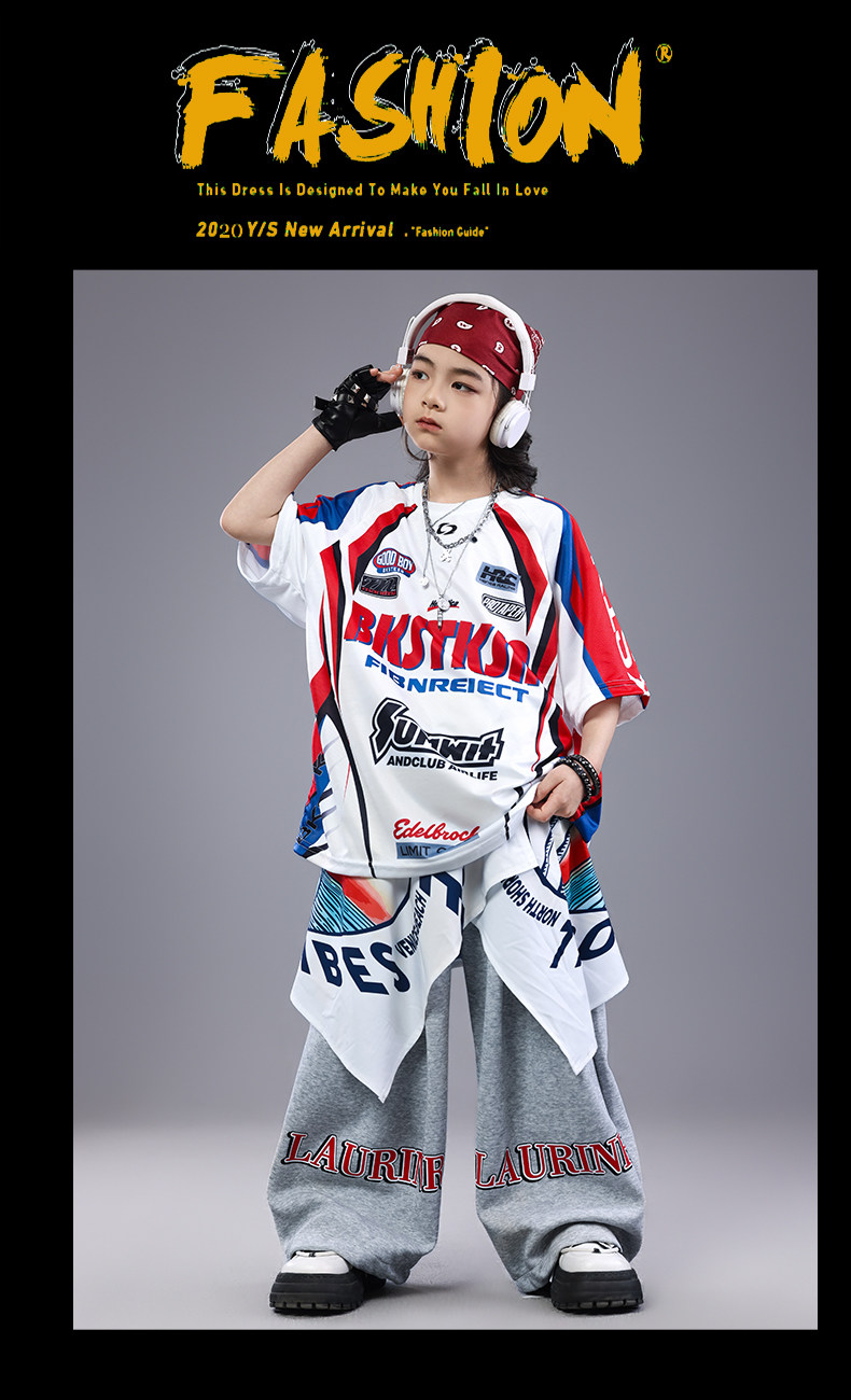 儿童街舞演出服嘻哈男童表演服hiphop架子鼓女童酷帅潮秋季舞蹈服 — 2