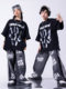 街舞儿童潮服男童hiphop嘻哈潮牌套装夏破洞牛仔裤女童爵士舞服装