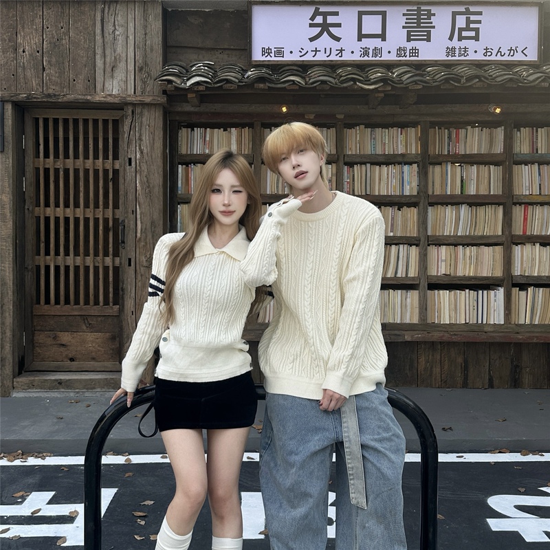College Style Couple Outfits Autumn and Winter 2026 New Style ins Super Popular Cable Knit Sweater Unisex Loose Knitwear Jacket Trendy College Style Couple Outfits Autumn and Winter 2026 New Style ins Super Popular Cable Knit Sweater Unisex Loose Knitwear Jacket Trendy