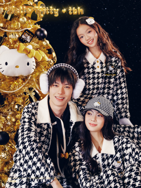 Tbh Brutalist Home Furnishings Hello Kitty Flannel Homewear Set Can Be Worn Outside Couple Pajamas Winter