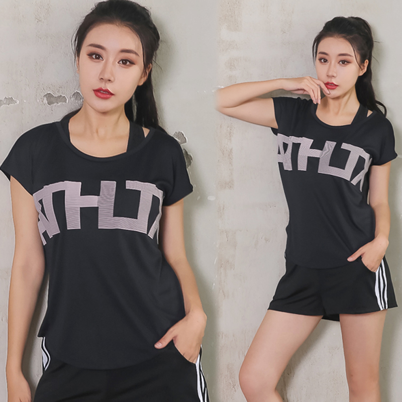 Summer increased code 200 catty Speed Dry Fitness Room Sports Loose Clothing Fat Mm Professional Yoga Female Half Sleeve T-shirt