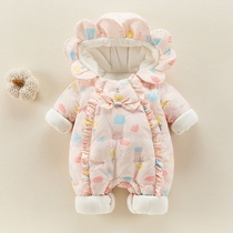 Two months baby clothes winter baby clothes winter style down super cute winter baby climbing and baby winter plus suede