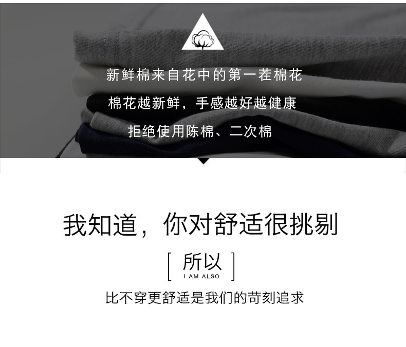 郎帝卡 男士经典纯色T恤 4件 图6