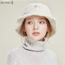 women's autumn and winter faux lamb wool fisherman's hat Korean style all-match thick warm fleece basin hat