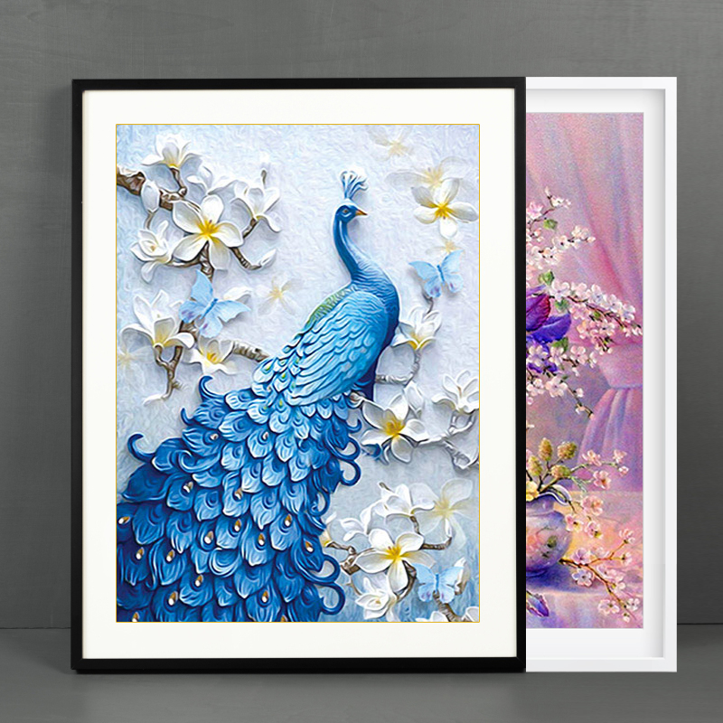 Cross stitch framed diamond picture frame own frame table masonry embroidery outer frame frame self-mounted wall