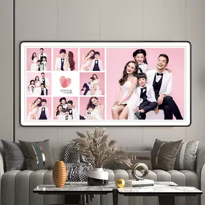 Light luxury fine repair wedding photos custom photo frame hanging wall enlarged photo making combination children Photo Wall Nine Palace grid