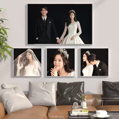 Retouching Fine wedding photos Enlarge wall-mounted bedroom Light luxury customization Large-size wedding photos photo frame creative combination