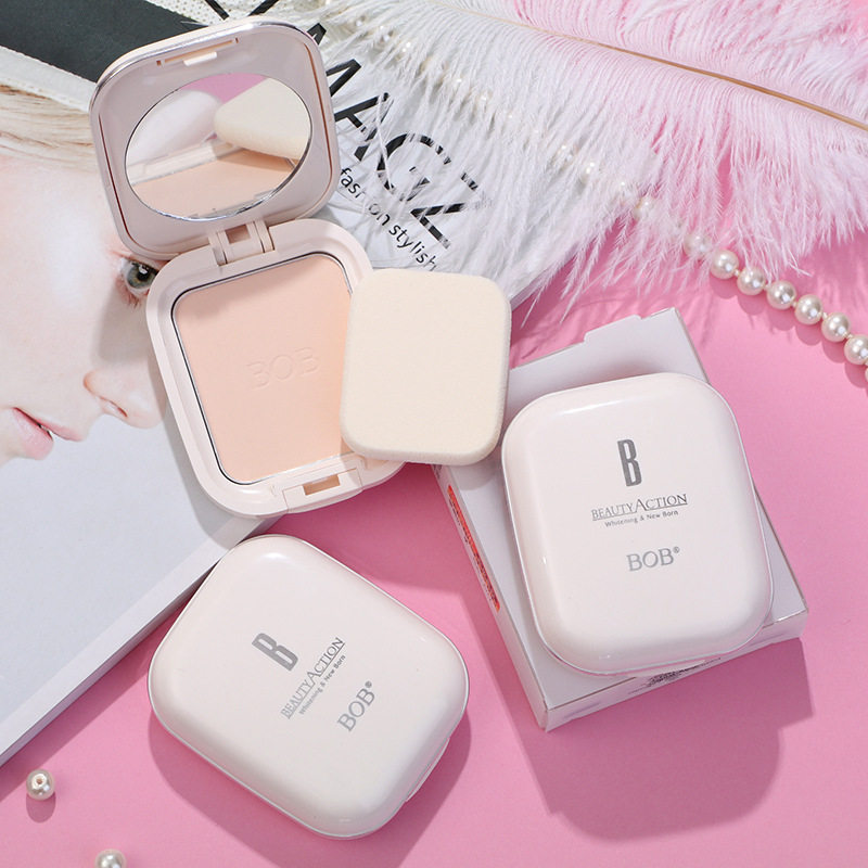 BOB Snow Muscle Pro-Skin Pink Cake Waterproof Dry And Wet Dual-use Flawless Powder Box Set Makeup Lasting Refreshing Complexion Honey Powder Controlled Oil
