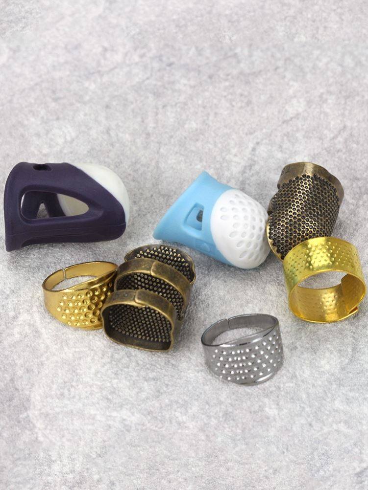 Thimble old fashioned silicone anti-zinger fingertip home covered quilted clothing needle thread living hand sewing tool needle hoop ring