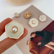 Advanced senses metal buckle small fragrant wind delicate 100 lap coat cardigan sweater jacket gold button round high end