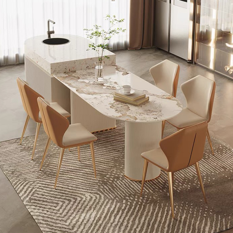 Light Extravagant Dining Table 2021 New Rockboard Island Table Dining Table And Chairs Integrated Modern Minima Guest Dining Room Furniture Dining Table