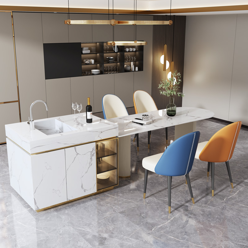 Light luxury board Nakajima table dining table multi-function storage bar modern minimalist guest dining room dining table small apartment