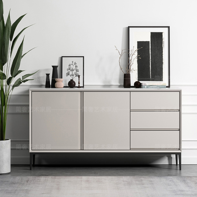 Italian Style Rock Plate Dining Cabinet Modern Minima Home Living Room Marble Light Lavish Bedroom Dining Room Multifunctional Containing Cabinet
