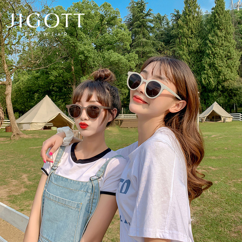 Gigaot polarized sunglasses women's new anti-UV small face nemesis red driving for sunglasses white frame trendy