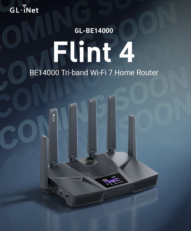 In-Stock Gl.Inet Flint 4 Gl-Be14000M Wifi7 Router In-Stock Gl.Inet Flint 4 Gl-Be14000M Wifi7 Router